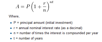 formula for compound interest